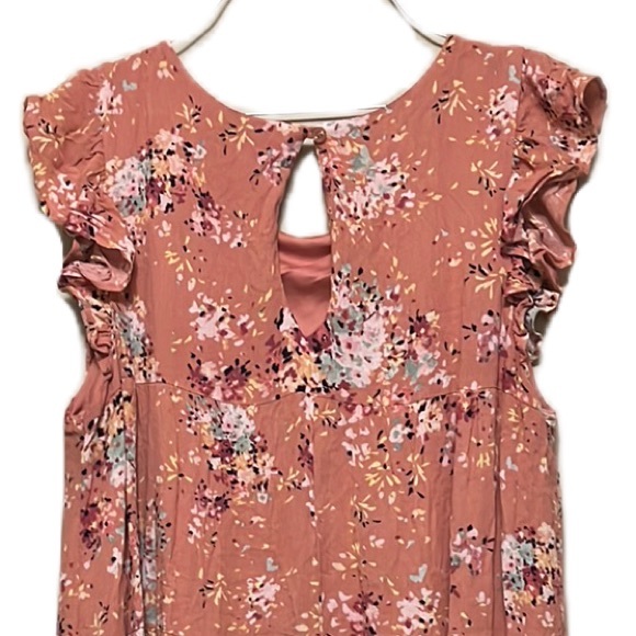 mm mm mm, Flirty Short Ruffle Sleeves, Floral, Ditsy Dress, Multi, Size XL - Picture 5 of 9